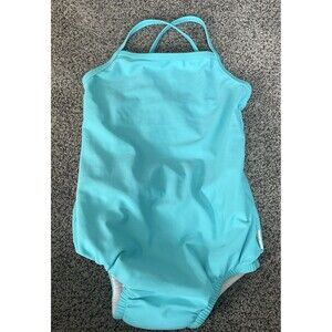Green Sprouts Toddler Girl 4T Blue Bathing Suit With Built-In Diaper